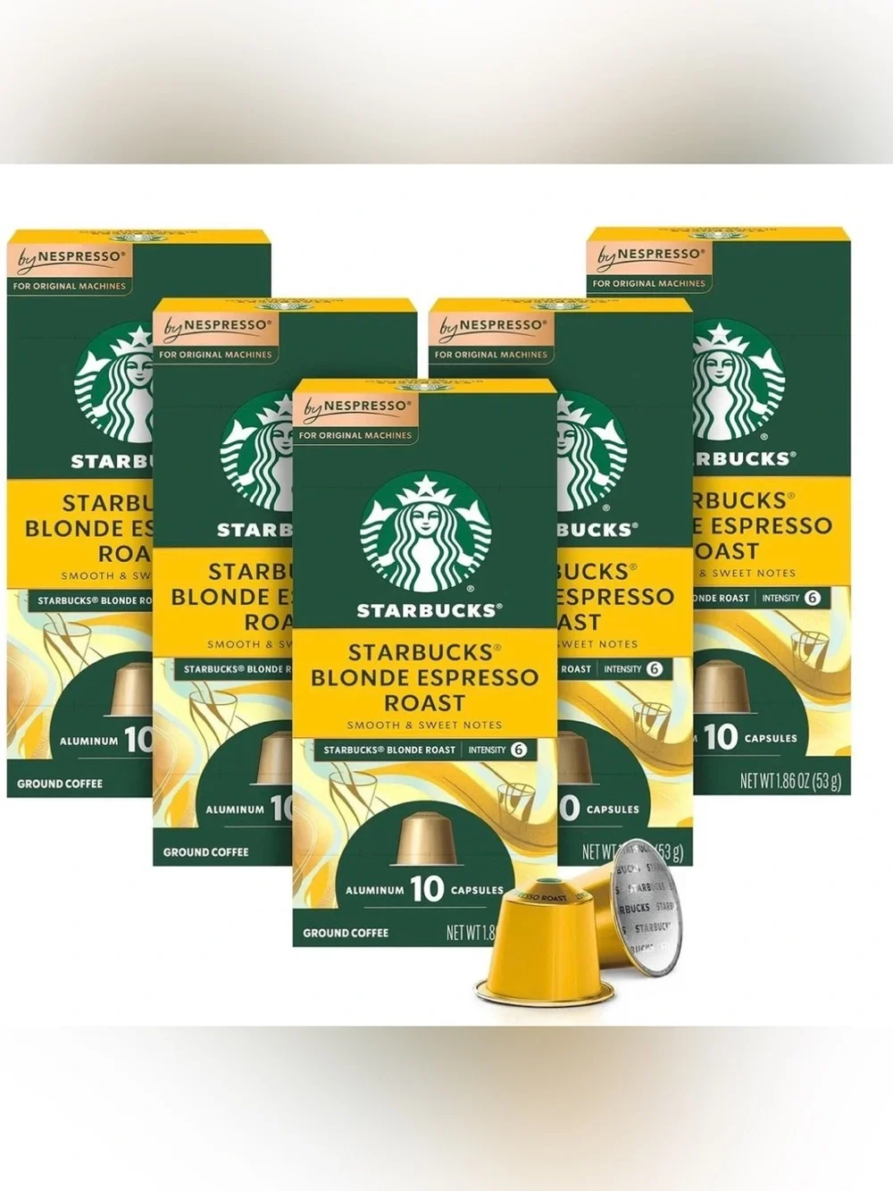Starbucks Nespresso Blonde Espresso Roast Coffee 50 Capsules